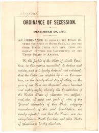 South Carolina Handbill Of The Ordinance Of Secession