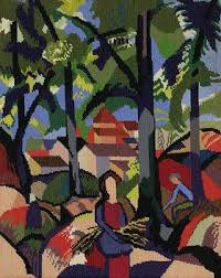 August Macke Madchen Beim Reisigsammeln August Macke Kunst Kunstdruck