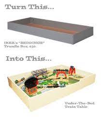 The table will fit under most beds and rolls out easily. 12 Clever Toy Storage And Organization Hacks Toy Storage Train Table Ikea Storage And Organization