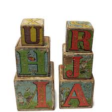 In 19th century america, these toys found their way into most schools, marketed as . Set Of 6 Antique Victorian Paper Covered Stacking Alphabet Blocks C 1 Selective Salvage