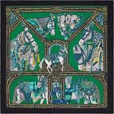 La Maison Des Carres Hermes La Danse Du Cheval Marwari Hermes Scarf Horse Scarf White Silk Scarf