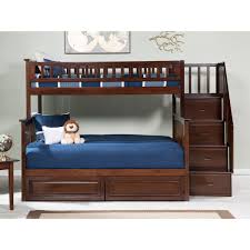 They offer the highest quality, the best value, the newest design, and the most satisfying furniture experience for the price/category of merchandise. Atlantic Ab55724 Columbia Staircase Bunk Bed Twin Over Full W 2 Raised Panel Drawers In Antique Walnut