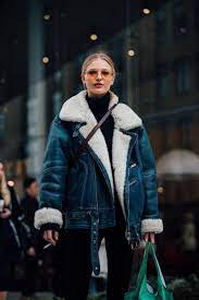 Streetstyle Oversized Sherpa Lined Leather Jacket Cool Street Fashion New York Fashion Week Fashion
