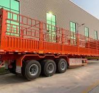Grid Trailer 3 Axle 40FT Side Wall Cargo Semi Trailer 30ton Drop Side Fence  Semi Trailer