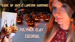 I Made Light Up Jack-O'-Lantern Earrings Out Of Polymer Clay, Here Is How I  Did It!