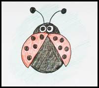 Then, draw a curved line across the body behind the head. How To Draw Cartoon Ladybugs Realistic Ladybugs Drawing Tutorials Drawing How To Draw Ladybugs Drawing Lessons Step By Step Techniques For Cartoons Illustrations