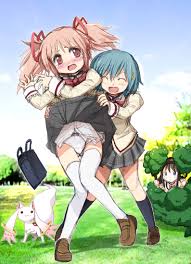 akemi homura, kaname madoka, miki sayaka, and kyubey (mahou shoujo madoka  magica) drawn by harukigenia | Danbooru