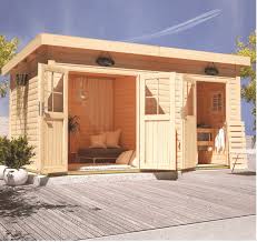 Karibu gartenhaus set tecklenburg 1 premium 4. Gartenhaus Pultdach Gartenhaus Selma Mit Anbau