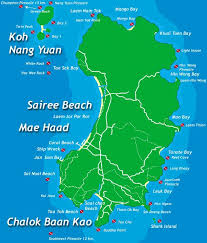 Thailandia Koh Nang Yuan Mappa Ko Tao Tailandia Isola Diving Ko Nangyuan