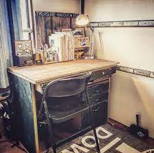 the 学習机をリメイク 大人カッコイイデスクへ 小さな家のインテリア インテリア 学習机 リメイク