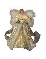 Our seasonal décor category offers a great selection of christmas tree toppers and more. Kurt Adler Christmas Angel Tree Topper 10 Light Ivory And Gold 10 Inch Digs N Gifts