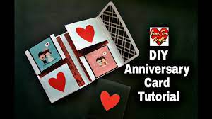 This handmade card is a suits couples who are fond of comic relief and funny yet thoughtful cards for their wedding the wife is always right as they say, if you have any doubts then you might be wrong. How To Make Anniversary Card Diy Anniversary Greeting Card Diy Paper Craft Youtube