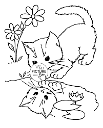 Kitten coloring pages are cute and fun to color. Cat And Kitten Coloring Page Coloring Home
