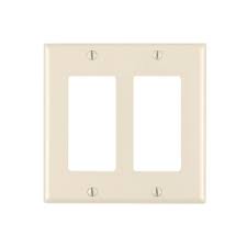 Leviton Almond 2 Gang Decorator Rocker Wall Plate 1 Pack R56 80409 00t The Home Depot