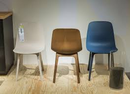 Odger Has A Rounded Shell Moulded From 70 Per Cent Recycled Plastic And 30 Per Cent Renewable Wood Ikea Chair Chair Ikea