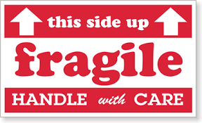 Includes two large arrows and fragile, this side up text. Fragile Labels Sku D1469