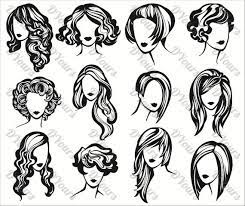 Women Hair Styling Vector Collection Hairdresser Svg Cdr Ai Etsy Hair Sketch Womens Hairstyles How To Draw Hair