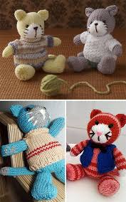 A new stuffed animal is the best present for children of all ages, and you'll be able to create whatever knitted toy they'd like from our massive range of knitting patterns for toys. Free Knitting Pattern For Cat In Jumper Teddy Bear Knitting Pattern Knitted Doll Patterns Loom Knitting