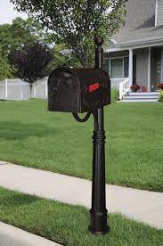 The decorative aluminum post and finial, with a steel cross arm, features a unique and stylish design that will enhance the curb appeal of any property. Hummingbird Curbside Mailbox And Ashland Decorative Aluminum Durable Mailbox Post Scb 1005 Spk600 Blk Dekker Lighting