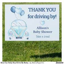Blue Car Baby Boy Drive By Baby Shower Sign Baby Shower Signs Outside Baby Showers Baby Shower