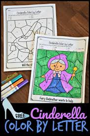 Ff ff ff coloring page. Free Princess Cinderella Color By Letter Printable Worksheets