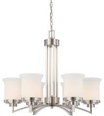 Nuvo 60 4105 Harmony 6 Light 26 Inch Brushed Nickel Chandelier Ceiling Light