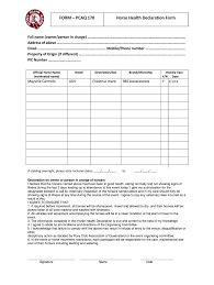 Horse Health Declaration Pcaq Fill Online Printable Fillable Blank Pdffiller