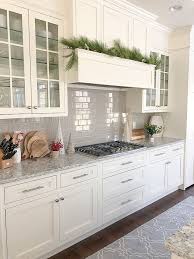 Off White Kitchen Painted In White Dove By Benjamin Moore With Grey Subway Tile White Kitchen Paint Interior Design Kitchen Off White Kitchens