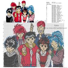 Free Cross Stitch Pattern Yu Yu Hakusho Ghost Fighter Manga Anime Free Cross Stitch Patterns Simple Unique Alphabets Baby Cross Stitch Cross Stitch Patterns Cross Stitch Patterns Free