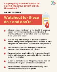 Plasma therapy has been acknowledged as an effective form of treatment for covid for quite some time now. Mygovindia On Twitter If You Are Planning To Donate Plasma To A Covid Positive Patient In Delhi Here Are The Do S And Don Ts You Should Know About Indiafightscorona Unite2fightcorona Https T Co Lar4ujfqil