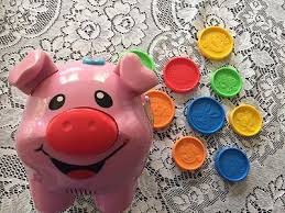 Fun Fisher Price Laugh And Learn Piggy Bank Talking Musical Pig Toy With 9 Coins Piggy Bank Piggy Fun