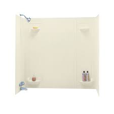 Make it with swanstone tub walls. Swanstone Tf 57 037 Veritek Five Panel Tub Wall Kit Bone Finish Walmart Com Walmart Com