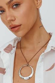 Circle Necklace Simple Pendant Necklace Silver Silver Circle Necklace