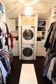 Smart storage ideas convert this standard closet into the ultimate laundry area. Washer Dryer In Master Closet Houzz