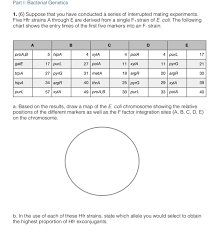 solved part i bacterial genetics 1 6 suppose that you