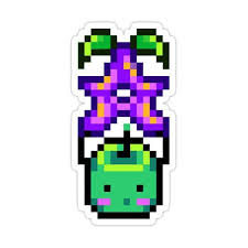 Stardew Valley Junimo With Stardrop Sticker By Paulmryan In 2021 Stardew Valley Pixel Art Pattern Pixel Art