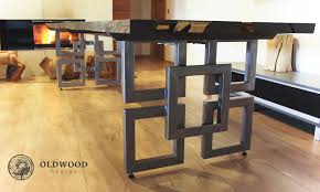 Bog Oak Table With 1600 Years Wood Table Rustic At Home Furniture Store Iron Furniture