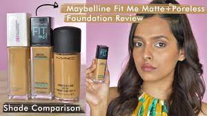 Maybelline fit me matte + poreless liquid foundation makeup, natural beige, 1 fl; Maybelline Fit Me Matte Poreless Foundation Review Shade Comparison Youtube