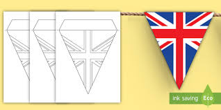 Union flag, as it is officially called, is a combination of several flags: Union Flag Template Display Bunting Teacher Made