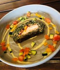 Passover salmon / passover dinner entrees : Burnt Offerings Las Vegas Salmon Spinach Roll With Dill Sauce Passover Programs Passover Vacations Pesach Programs Passover Listings