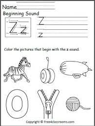 Beginning Z Sound Beginning Sound Learning Letters Preschool Worksheets