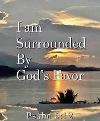 Psalm 5:12 means that God's favor is a shield that protects the righteous,  and that this favor is abundant and will never be withheld from those who  walk in righteousness. The righteous