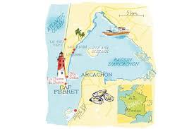 Cap Ferret Oysters Wine Water See You At The Cap Conde Nast Traveler Britain Seaside France Travel Illustration