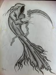 Grim Reaper Done In Pencil Commissioned As Tattoo Design Reaper Drawing Grim Reaper Drawing Pencil Art Drawings