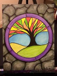 Autumn Stained Glass Window By