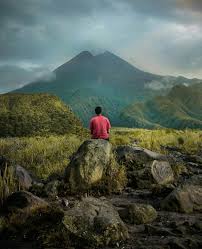 Gambar mewarnai pemandangan langit cerah untuk anak paud dan tk. Gambar Pemandangan Gunung Merapi