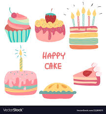 Golden macaron double cake 3d element. Birthday Cake Doodle Wiki Cakes