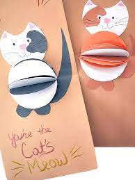 Try making a pop up birthday card and more! Pop Up Cat S Meow Card Our Kid Things