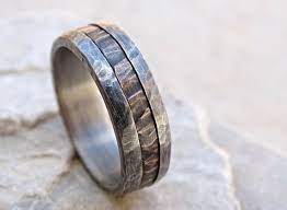Cool Mens Ring Mixed Metal Mens Promise Ring Wood Grain Etsy In 2020 Cool Rings For Men Promise Rings For Guys Rings For Men