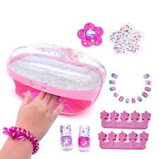 Uñas de unicornio para niñas. Amazon Com Juego De Esmaltes De Unas Para Ninas Con Secador Kit De Manicura De Unicornio Con Pegatinas De Unas Perfumadas A Presion No Toxico Seguro Con Purpurina Para Unas Pequenas Beauty